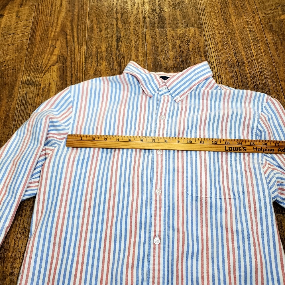 J CREW Striped Blue and Red Men's Shirt - Picture 7 of 8